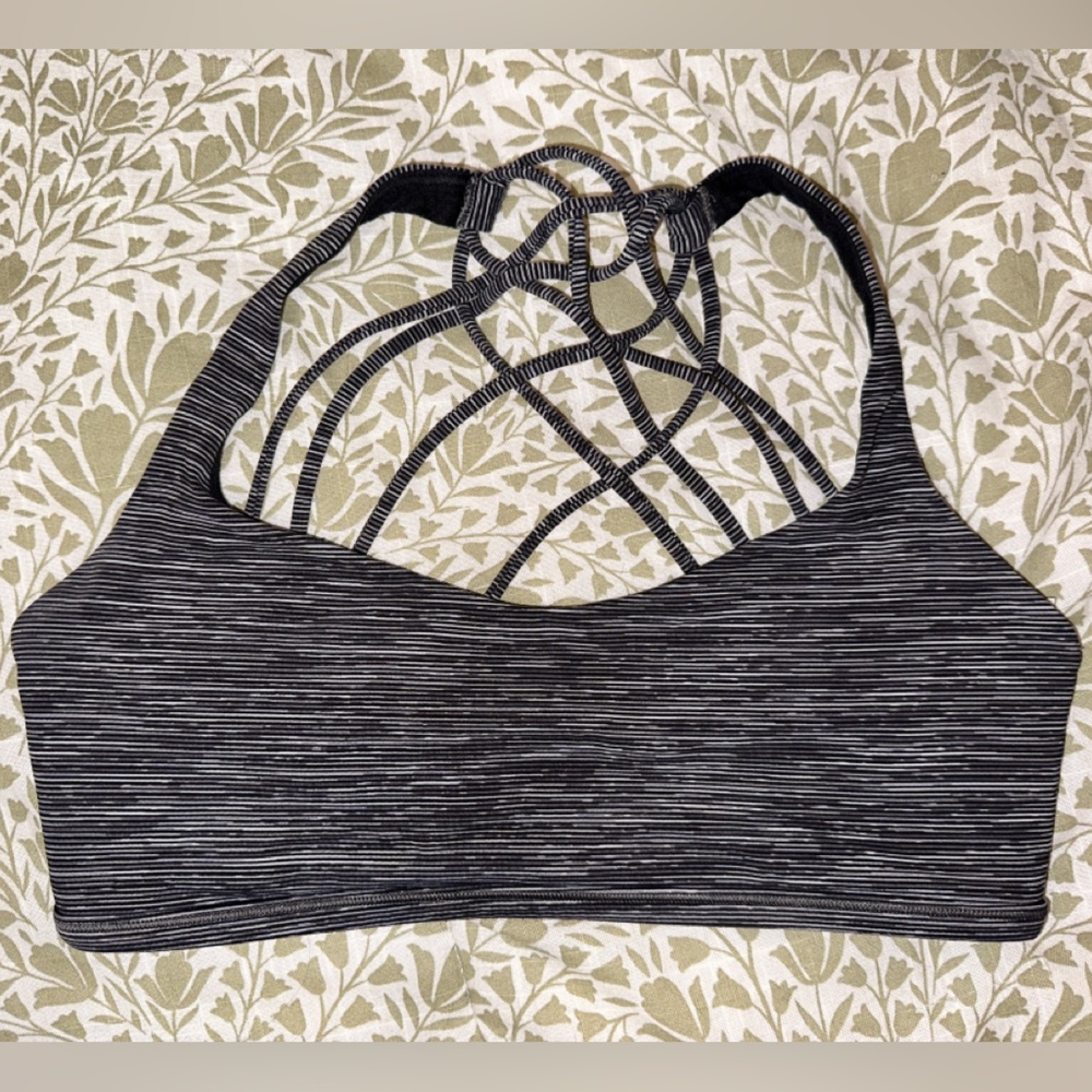 Lululemon Blue and White Strappy Sports Bra Size 8